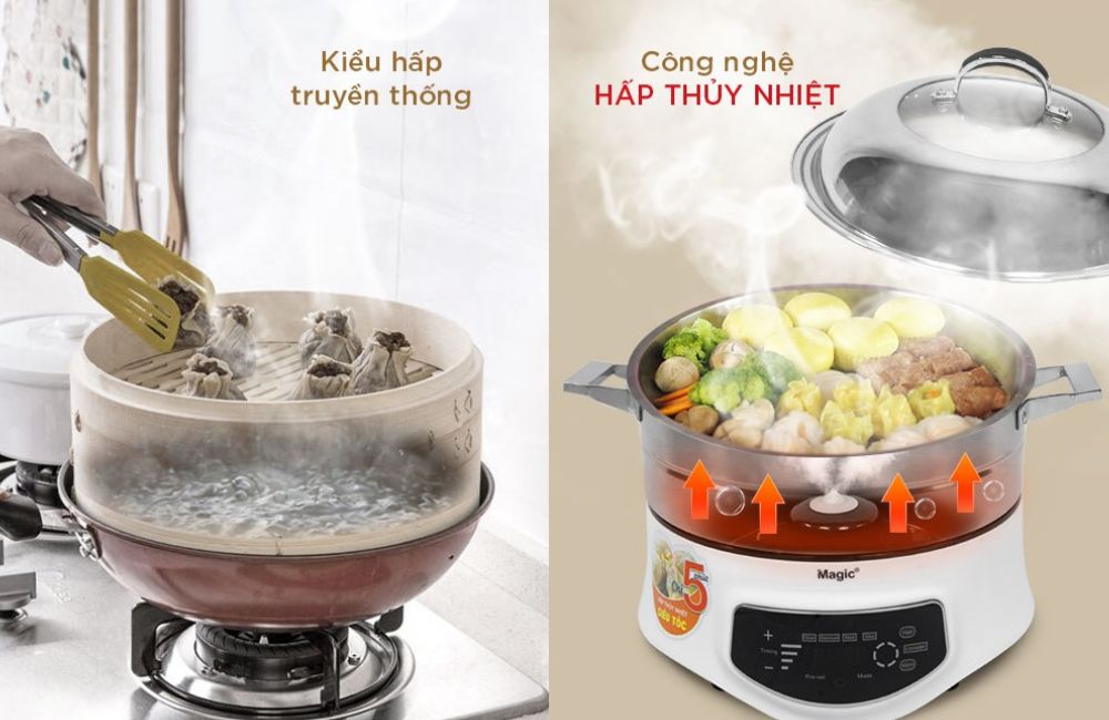 Nồi hấp điện giúp thức ăn mềm, dễ tiêu và ít gây kích ứng dạ dày