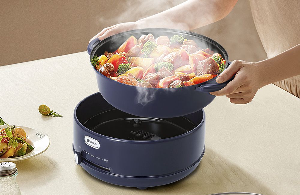 Nồi lẩu điện Elmich gây ấn tượng mạnh với thiết kế tinh tế, đa năng