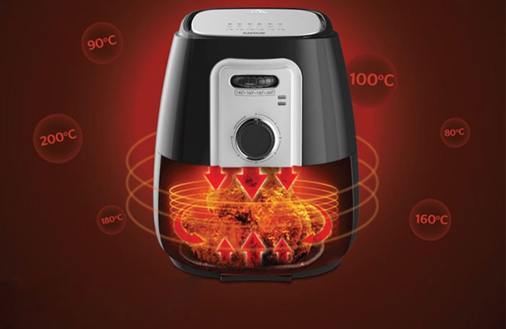 Nồi chiên không dầu hoạt động dựa trên nguyên lý làm nóng không khí