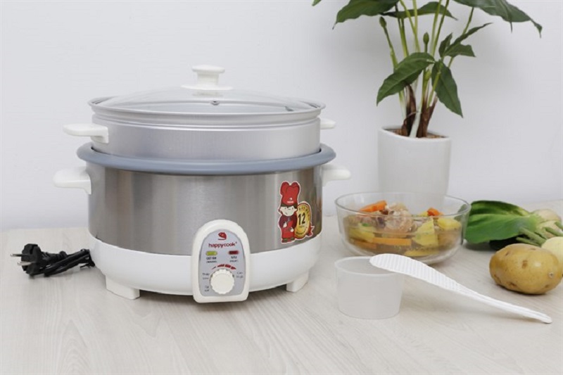 Gợi ý 10 nồi lẩu điện tốt, chất lượng nhất hiện nay 3 Nồi lẩu điện Happycook HCHP-350ST 3.5 lít hiện đại, tiện lợi