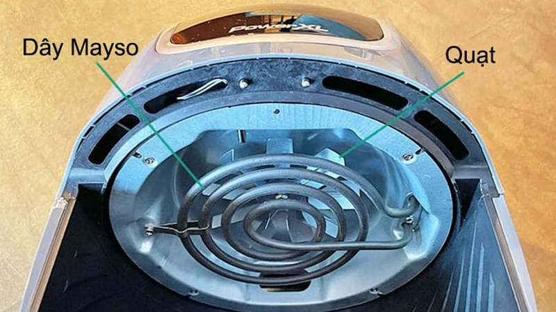 Tìm hiểu cấu tạo nồi chiên không dầu chi tiết nhất 2 Bộ phận quạt đối lưu bên trong nồi chiên không dầu