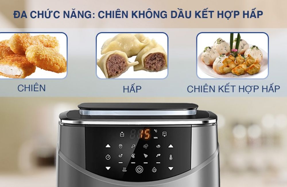 Các chức năng của nồi chiên hơi nước Kalite Steam 7